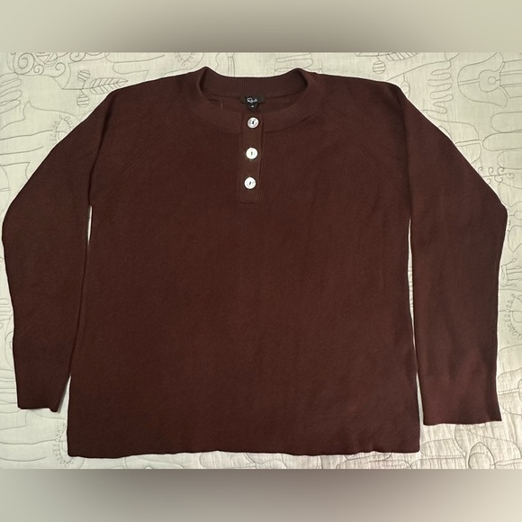 NWT Rails Piper Sweater Top M Russet Brown Cotton Cashmere Blend - Picture 5 of 8